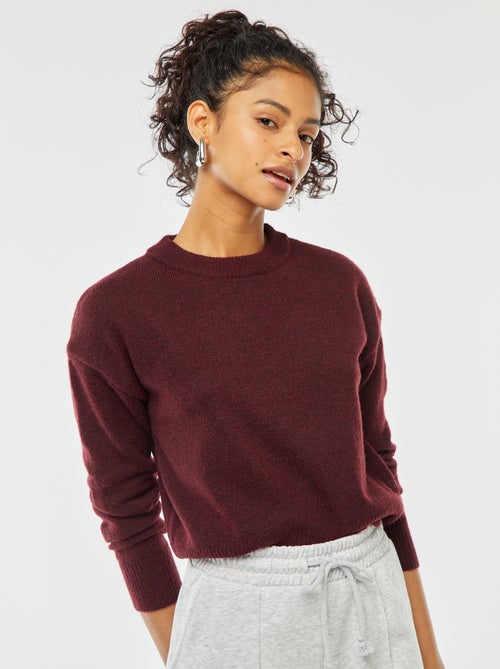 Pull crop top en maille douce - Kiabi