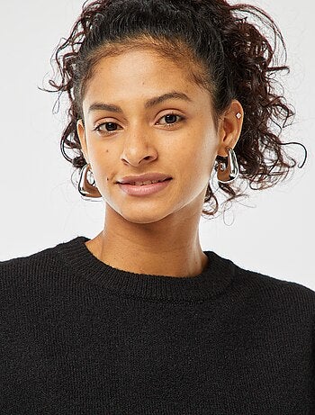 Pull crop top en maille douce