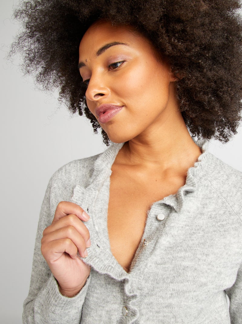 Pull d'allaitement à bords ondulés Gris - Kiabi