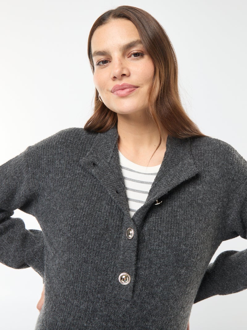 Pull d'allaitement à ouverture boutonnée Gris - Kiabi