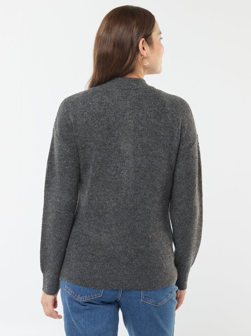 Pull d'allaitement à ouverture boutonnée Gris - Kiabi