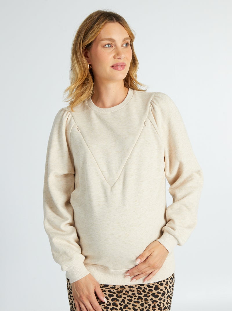 Pull d'allaitement Beige - Kiabi