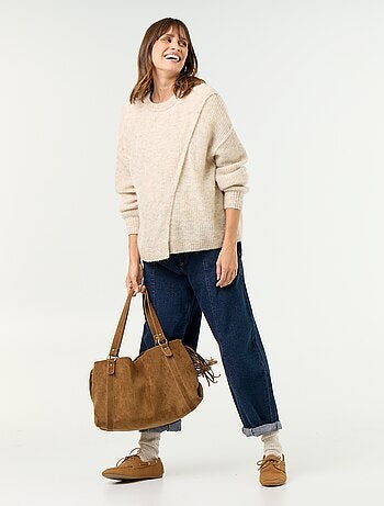 Pull d'allaitement en laine mélangée