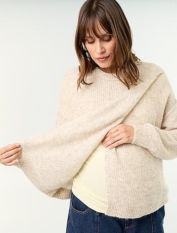 Pull d'allaitement en laine mélangée