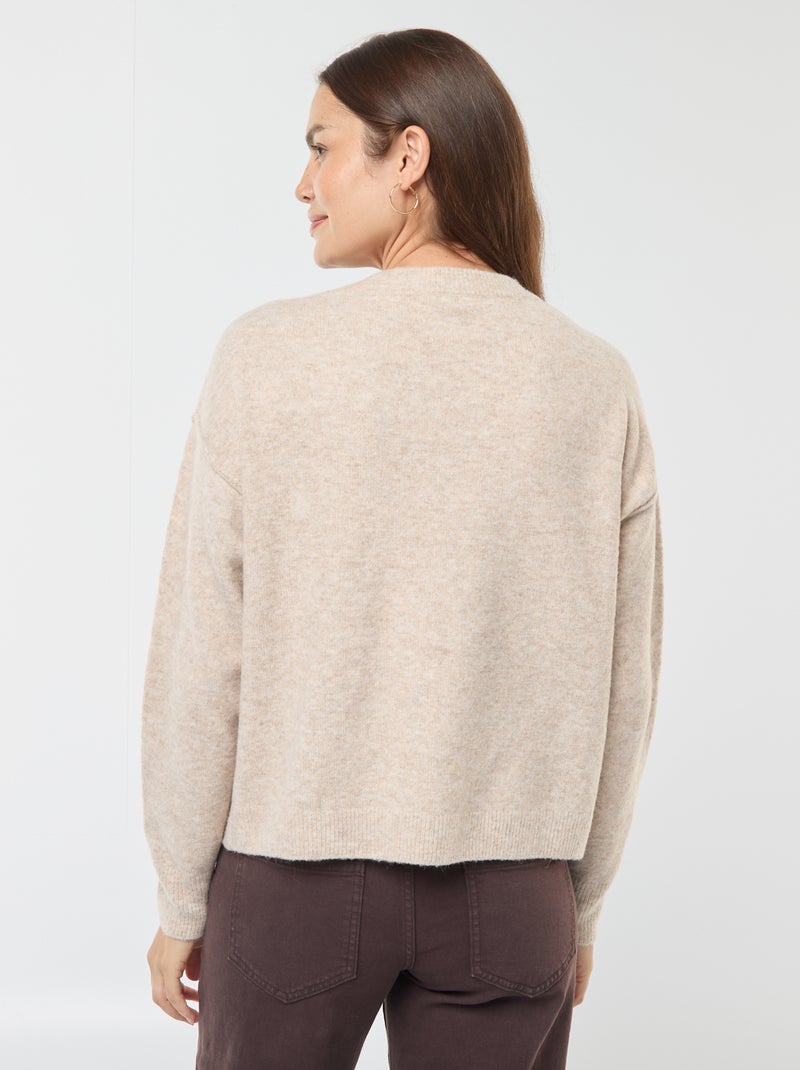 Pull d'allaitement en maille douce Beige - Kiabi