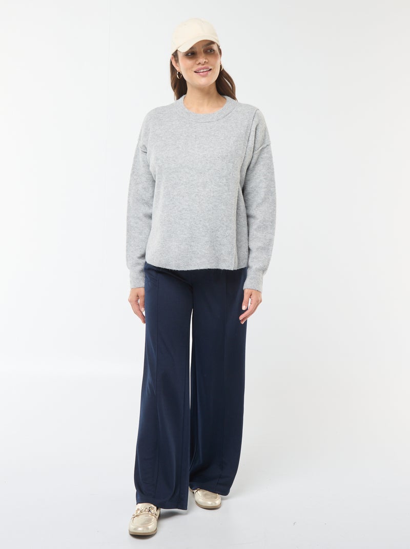 Pull d'allaitement en maille douce Gris - Kiabi