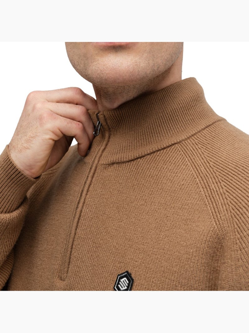 Pull de golf demi-zip homme golf homme fade Marron - Kiabi