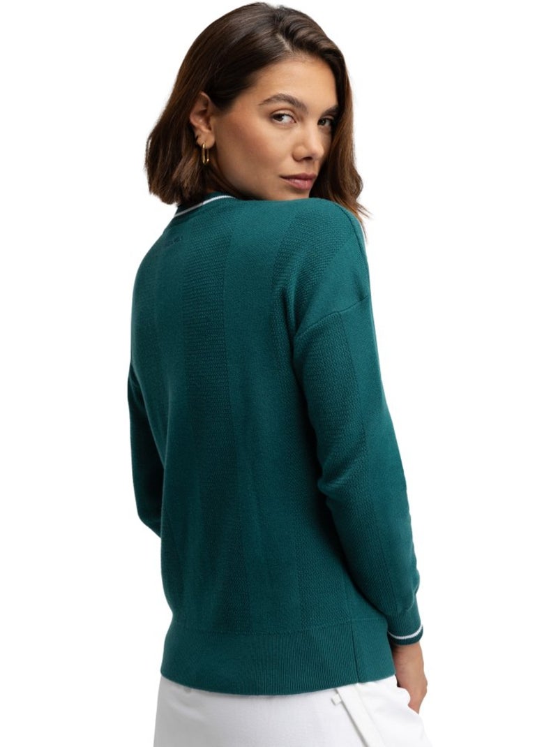 Pull de golf maille col en v femme golf femme gimme teal Vert - Kiabi
