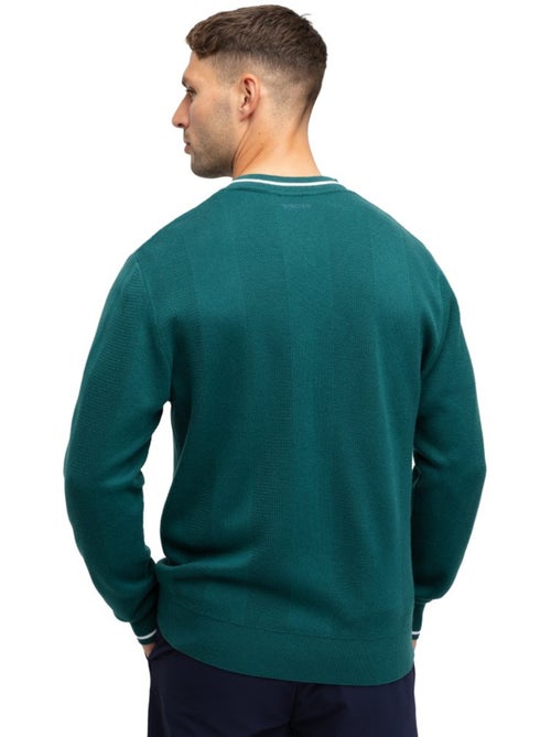 Pull de golf maille col en v homme golf homme hagen teal - Kiabi