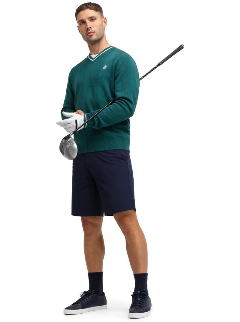 Pull de golf maille col en v homme golf homme hagen teal Vert - Kiabi