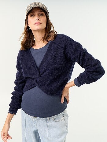Pull de maternité cropped twisté