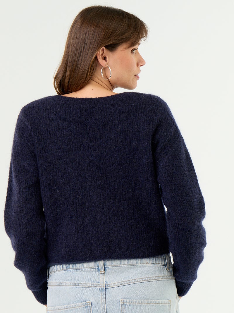 Pull de maternité cropped twisté Bleu - Kiabi