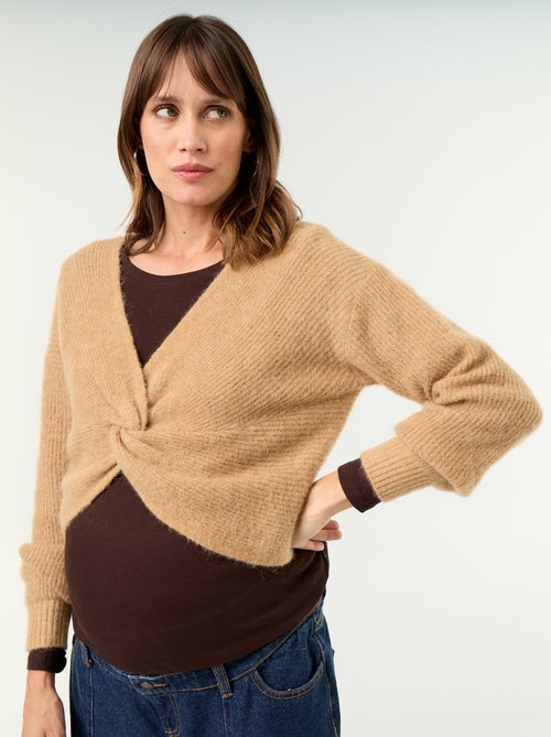Pull de maternité cropped twisté - Kiabi Pull de maternité cropped twisté - Kiabi