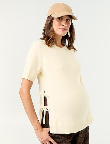 Pull de maternité manches courtes avec fentes lacées