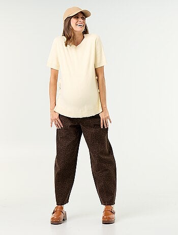 Pull de maternité manches courtes avec fentes lacées