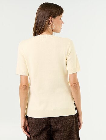 Pull de maternité manches courtes avec fentes lacées