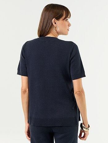 Pull de maternité manches courtes avec fentes lacées
