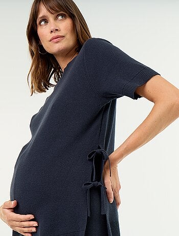 Pull de maternité manches courtes avec fentes lacées