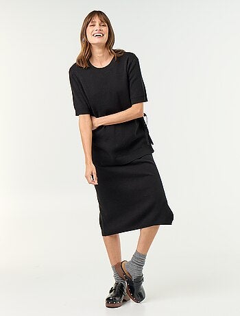 Pull de maternité manches courtes avec fentes lacées