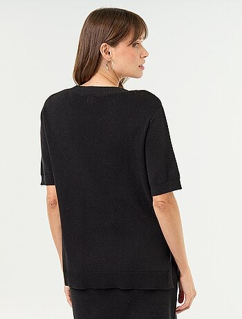 Pull de maternité manches courtes avec fentes lacées