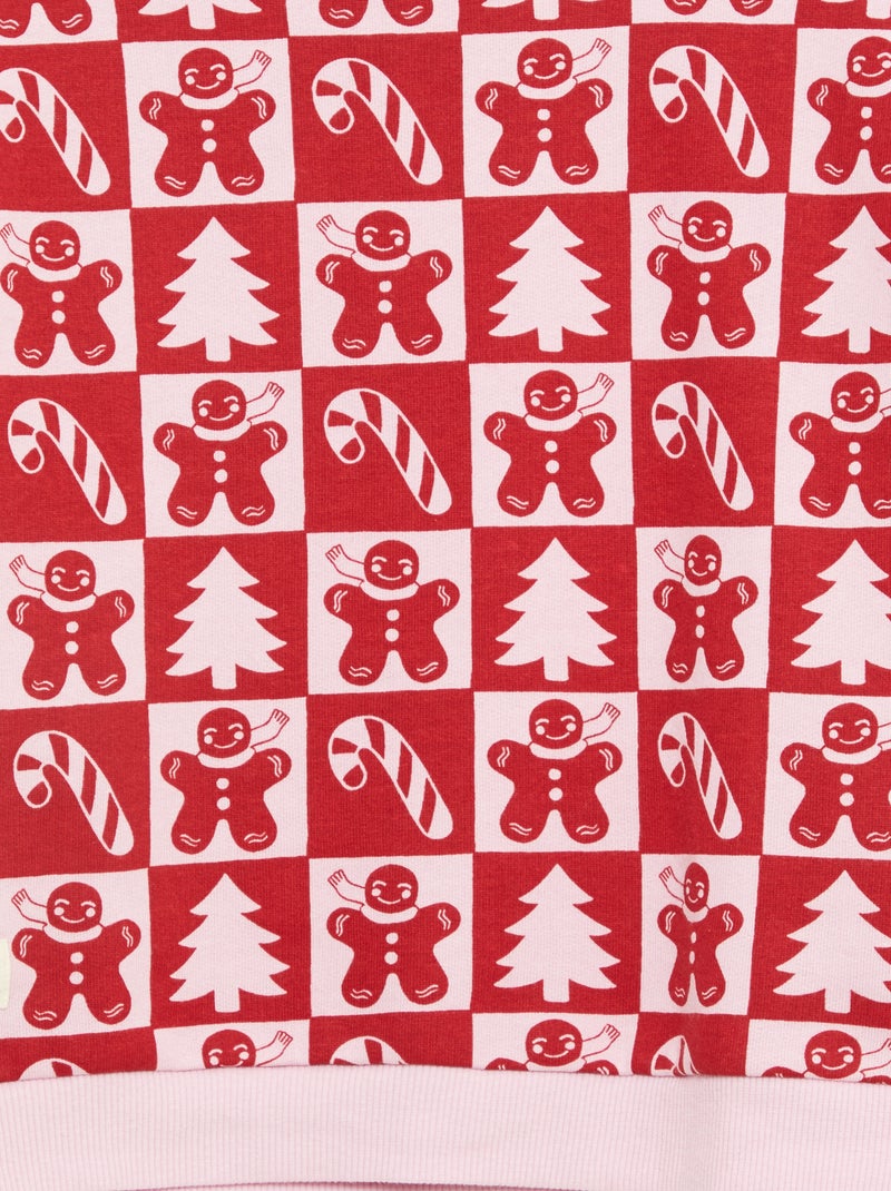 Pull de Noël à motif all-over en coton Rose - Kiabi