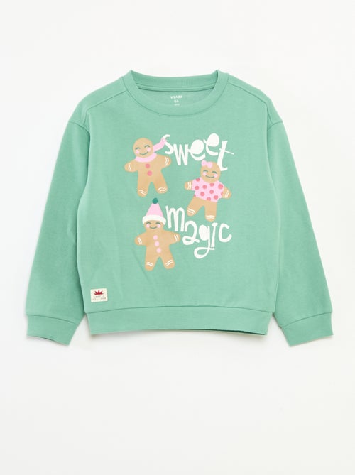 Pull de Noël à motif imprimé en coton - Kiabi