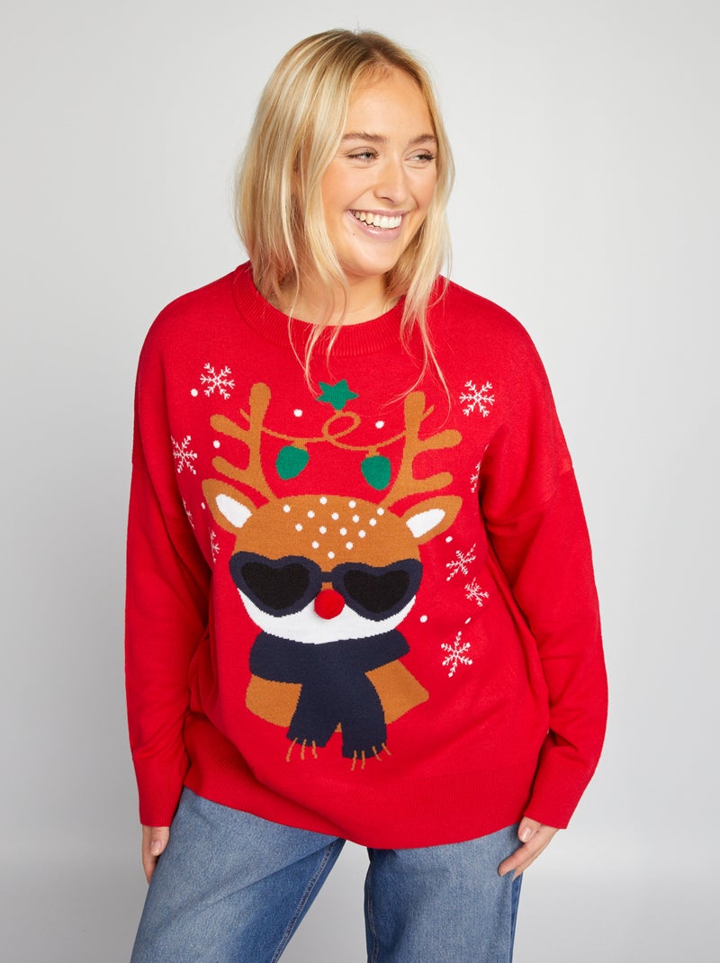 Pull de Noël avec pompon Noir - Kiabi