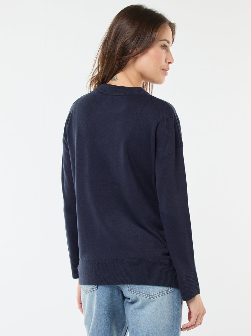 Pull de Noël en jacquard Bleu - Kiabi