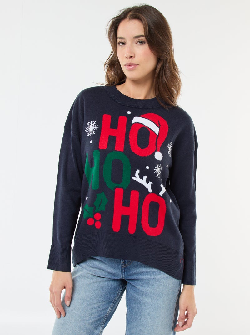 Pull de Noël en jacquard Bleu - Kiabi