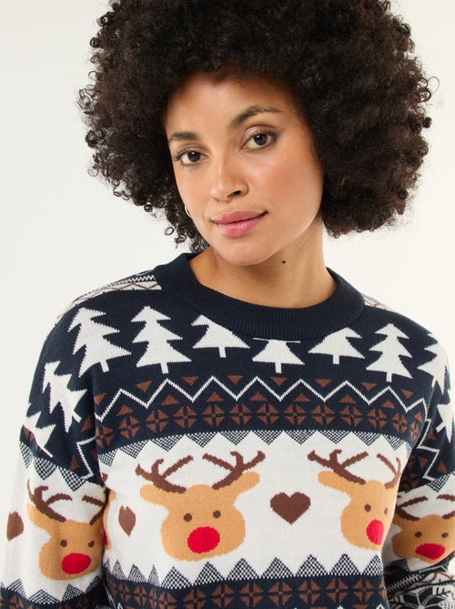 Pull de Noël en jacquard 'renne' - Kiabi