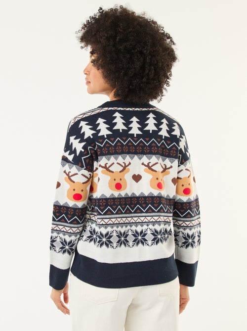 Pull de Noël en jacquard 'renne' - Kiabi
