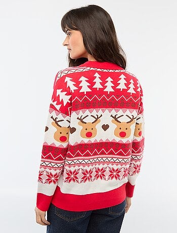 Pull de Noël en jacquard 'renne'