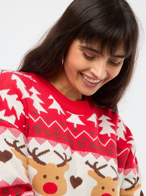 Pull de Noël en jacquard 'renne' - Kiabi