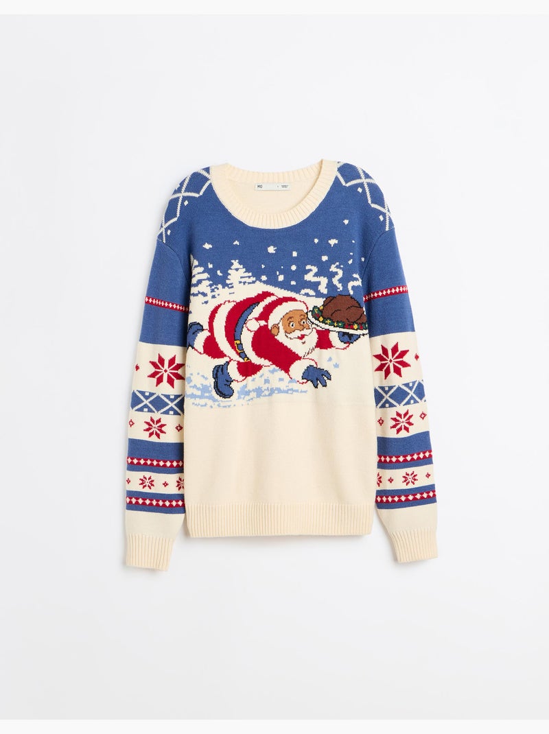 Pull de noël en maille, mo fashion Ecru - Kiabi