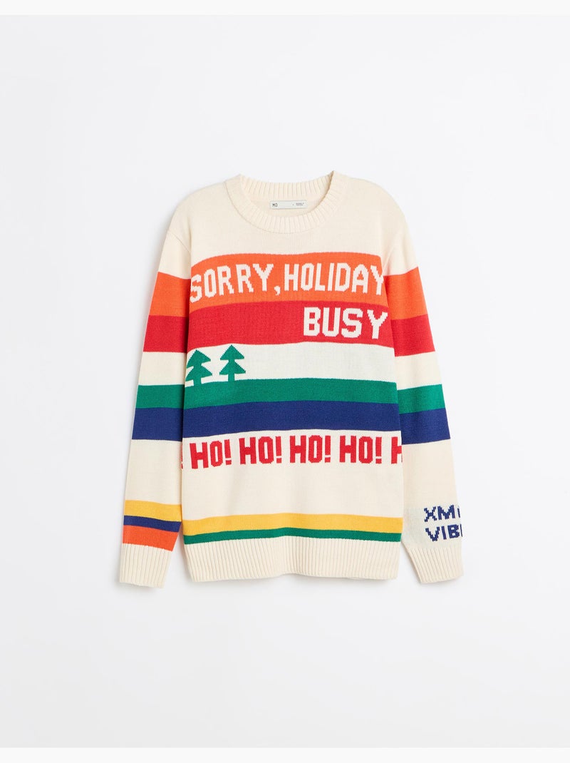 Pull de noël en maille, mo fashion Ecru - Kiabi