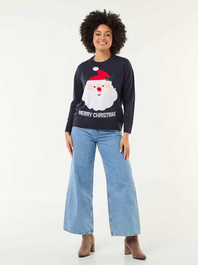 Pull de Noël imprimé Bleu - Kiabi
