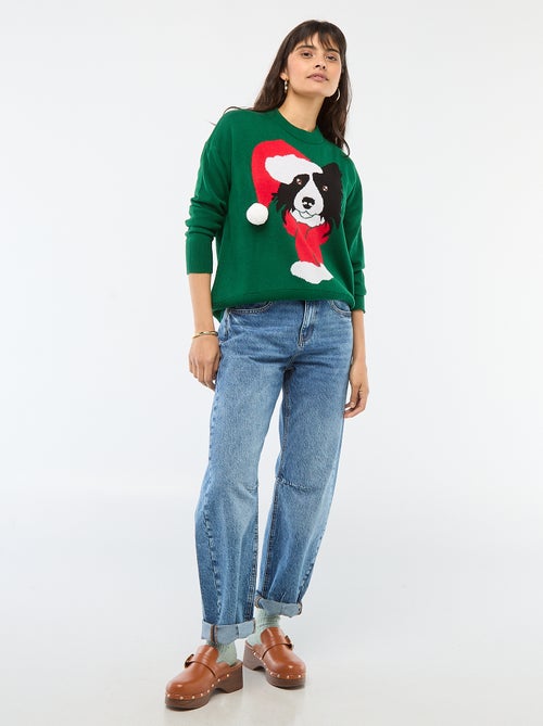 Pull de Noël imprimé chien - Kiabi