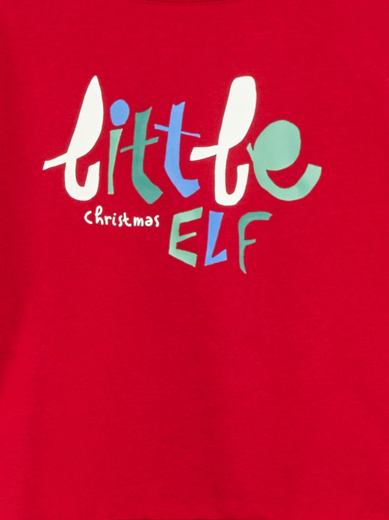 Pull de Noël imprimé en coton Rouge - Kiabi