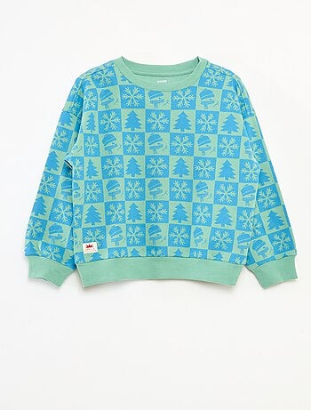 Pull de Noël imprimé en coton