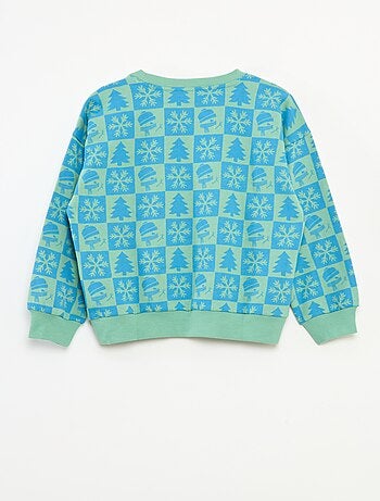 Pull de Noël imprimé en coton