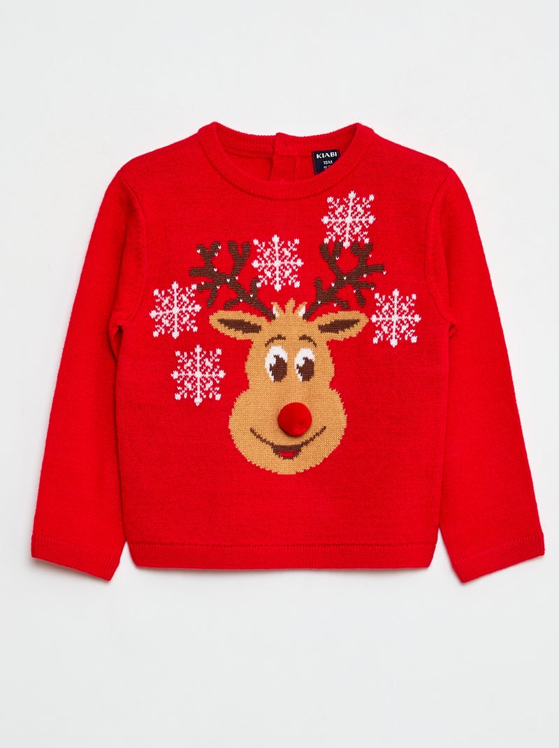 Pull De Noël Noir à Motifs - Taille XL - Neuf Avec Étiquettes - Marque SRG - Matière Acrylique