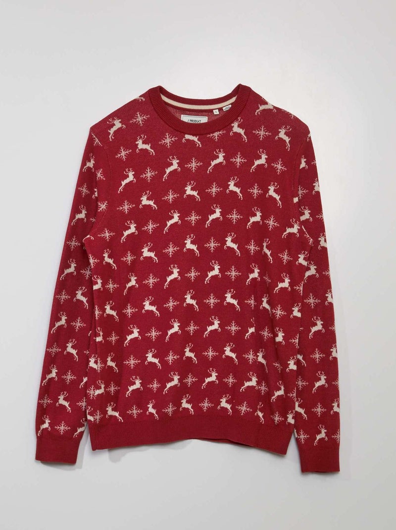 Pull de Noël Rouge - Kiabi