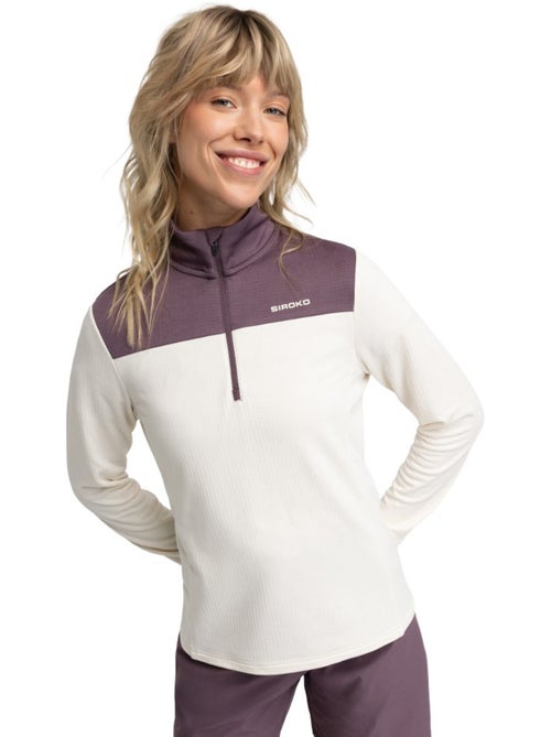 Pull demi-zip cyclotourisme femme cyclisme femme soulful sand - Kiabi