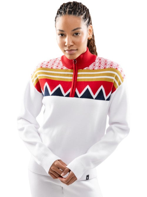 Pull demi-zip en maille femme femme sapporo-w - Kiabi