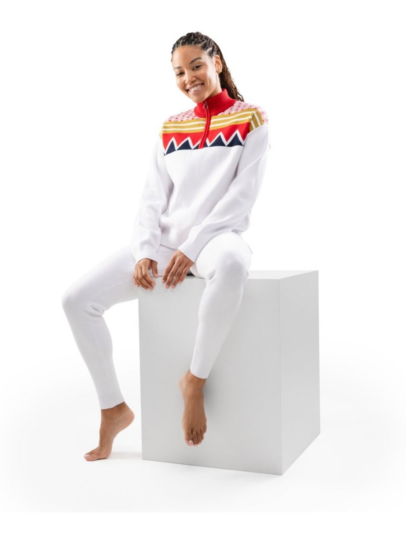 Pull demi-zip en maille femme femme sapporo-w Blanc - Kiabi