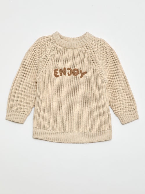 Pull en coton en maille perlée - Kiabi