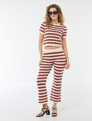 Pull en crochet à manches courtes