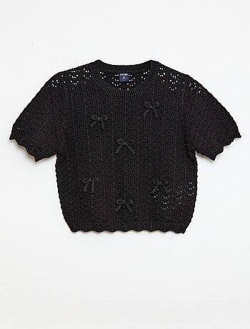 Pull en crochet à manches courtes