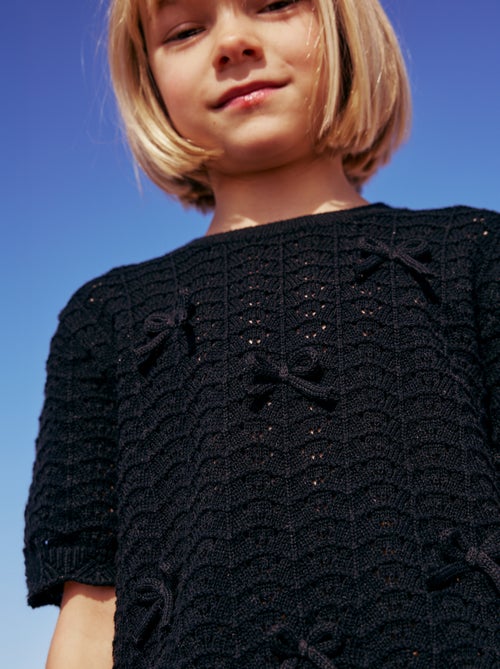 Pull en crochet à manches courtes - Kiabi