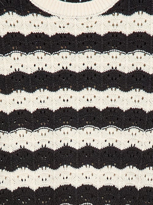Pull en crochet à manches courtes - Kiabi